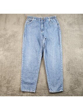 VTG Lee Mom Jeans Women's 16P High Waisted Union USA Made Bare Back 90's Tapered
